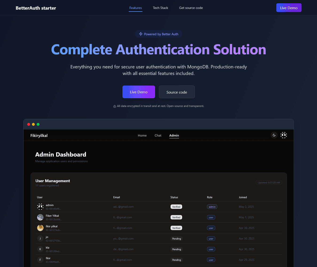 BetterAuth starter kit